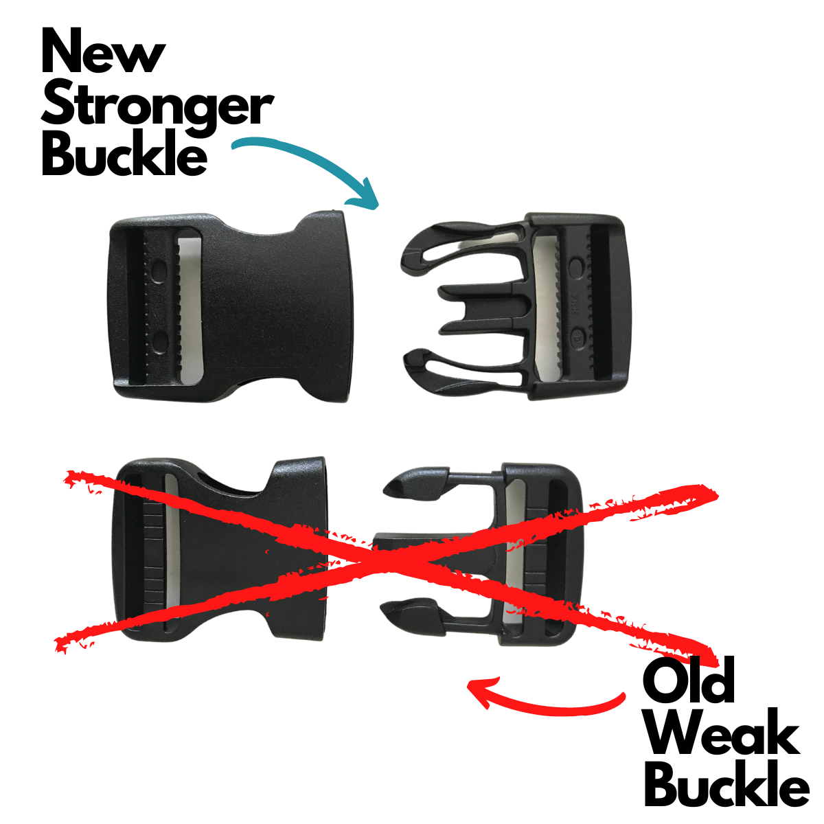 1.5" Double Adjust Heavy Duty Buckles- No Sewing Required - Pack of 6