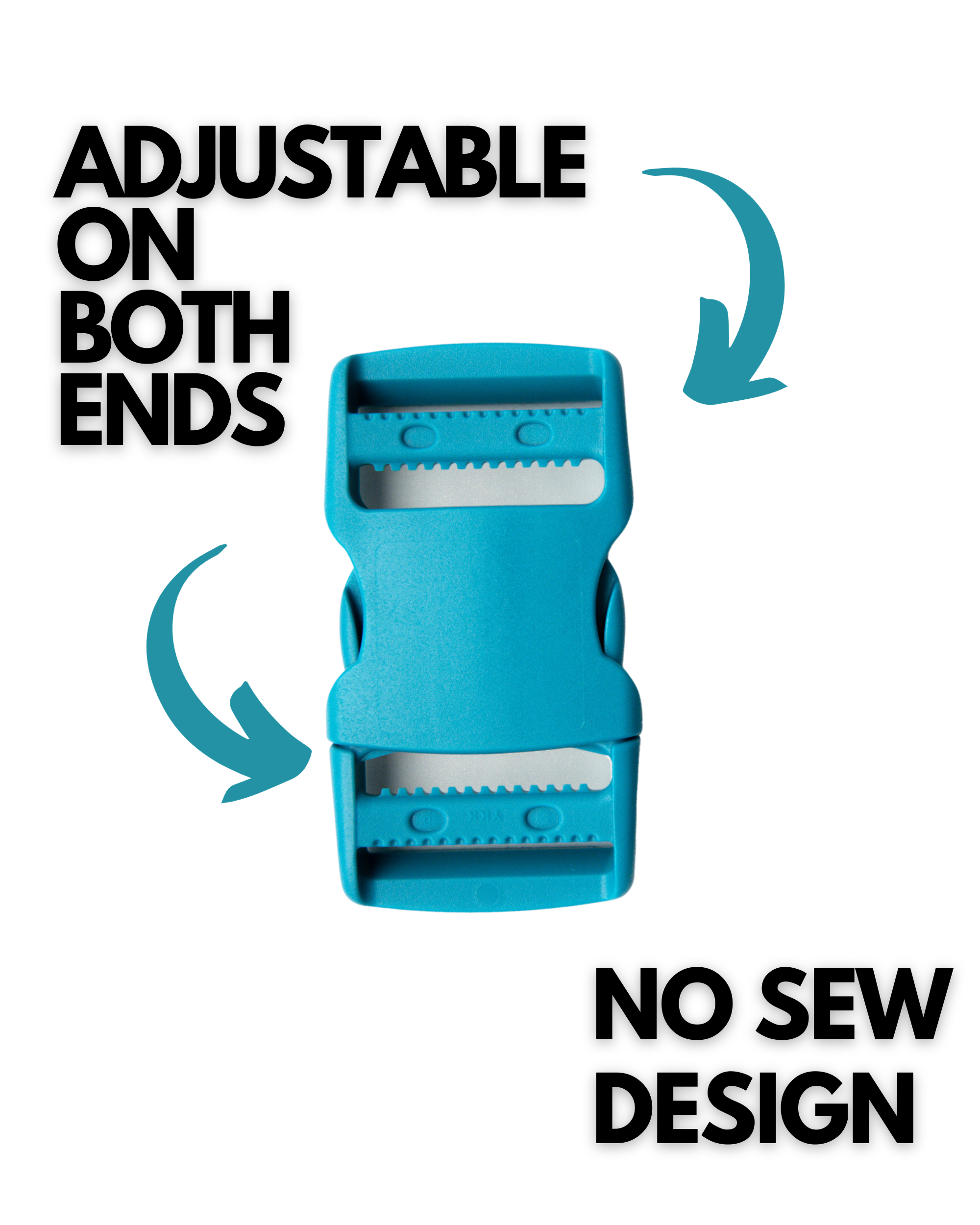 1.5" Double Adjust Heavy Duty Buckles- No Sewing Required - Pack of 6